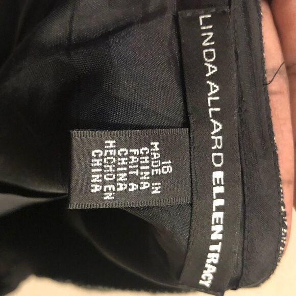 Ellen Tracy Linda Allard black gray silver button front blazer and skirt suit - Picture 10 of 16